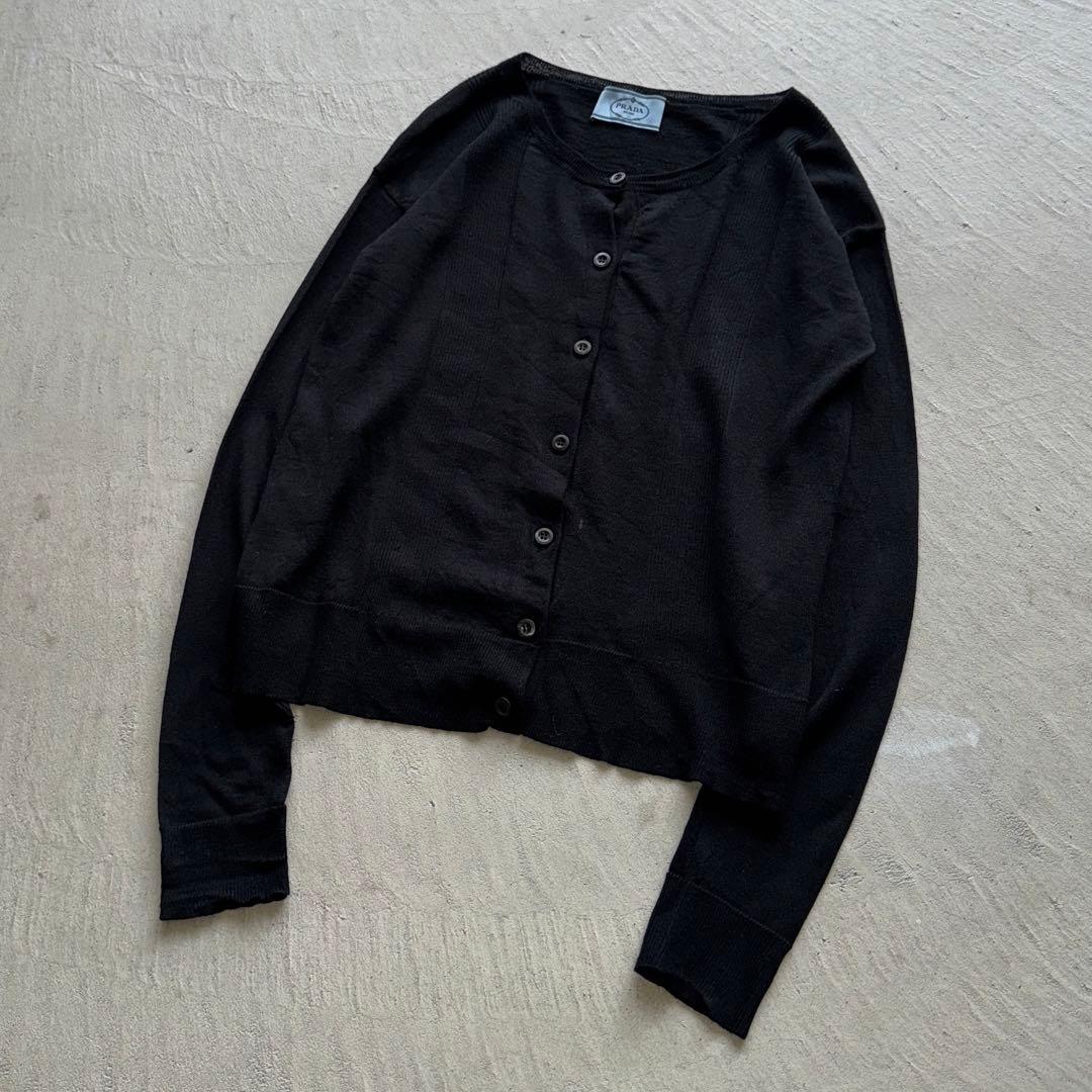 prada black cardigan archive 黒 カーディガン