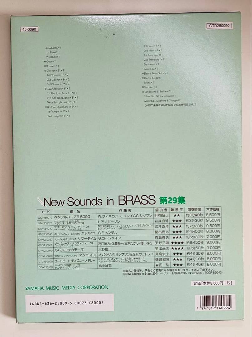 New Sounds in BRASS第29集ユーロビート•ディズニー・メドレー