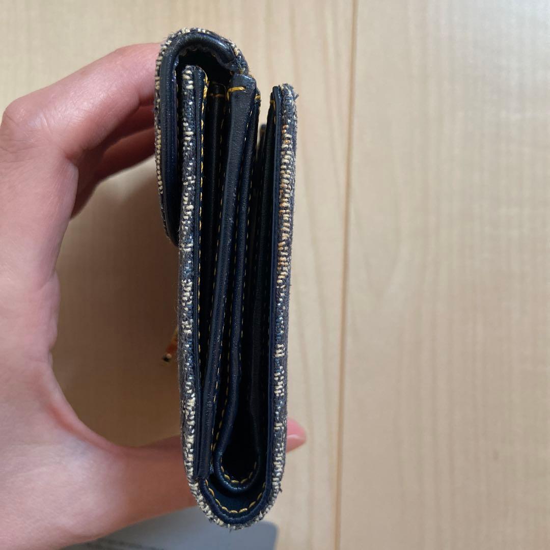 Dior 二つ折り財布　トロッター柄　キャンバス