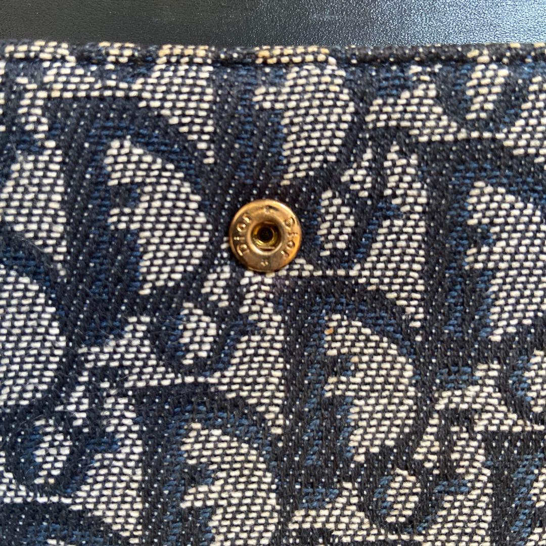 Dior 二つ折り財布　トロッター柄　キャンバス