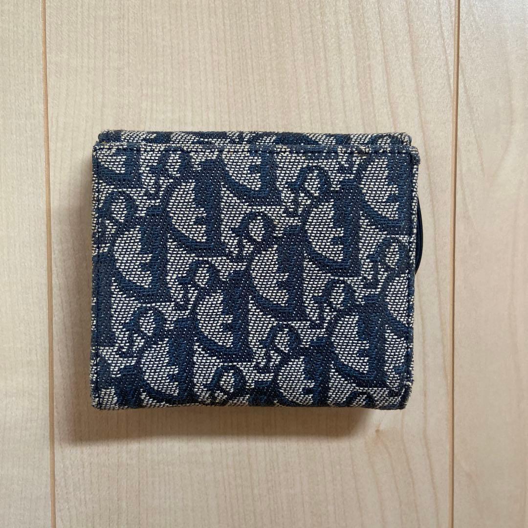 Dior 二つ折り財布　トロッター柄　キャンバス