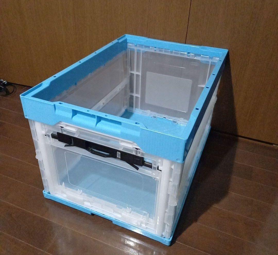 【3個セット】折り畳みコンテナ　開閉扉付き