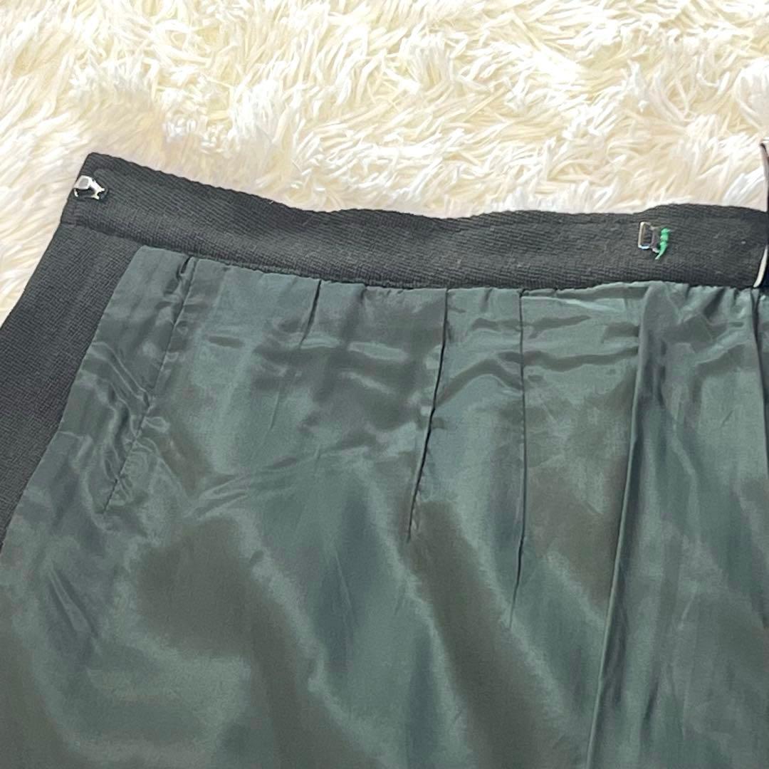 Christian Dior ラムレザー ウール　ラップスカート　プリーツ　M