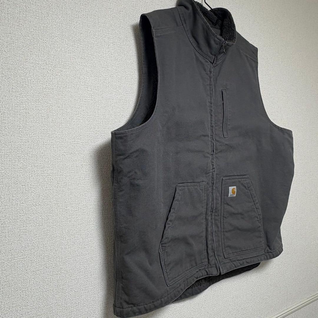 ★CARHATT ダックベスト 104277 希少サイズ 2XL グレー 色濃★