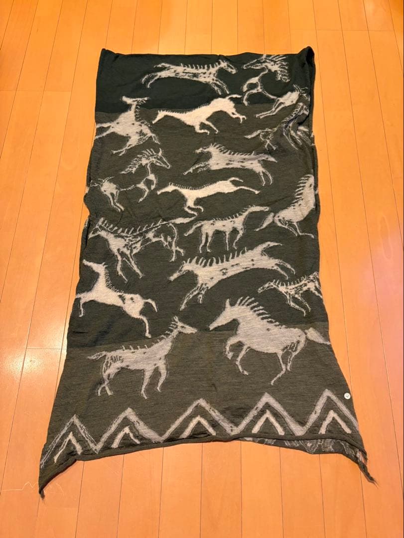 【美品】KAPITAL 縮絨ウールインディアンペインティングストール