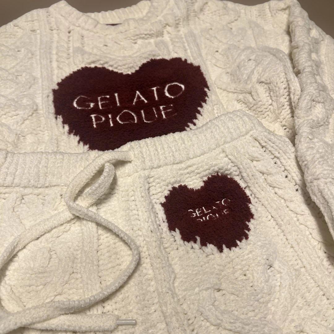 GELATO PIQUE バレンタイン ハートアランプルオーバー セットアップ
