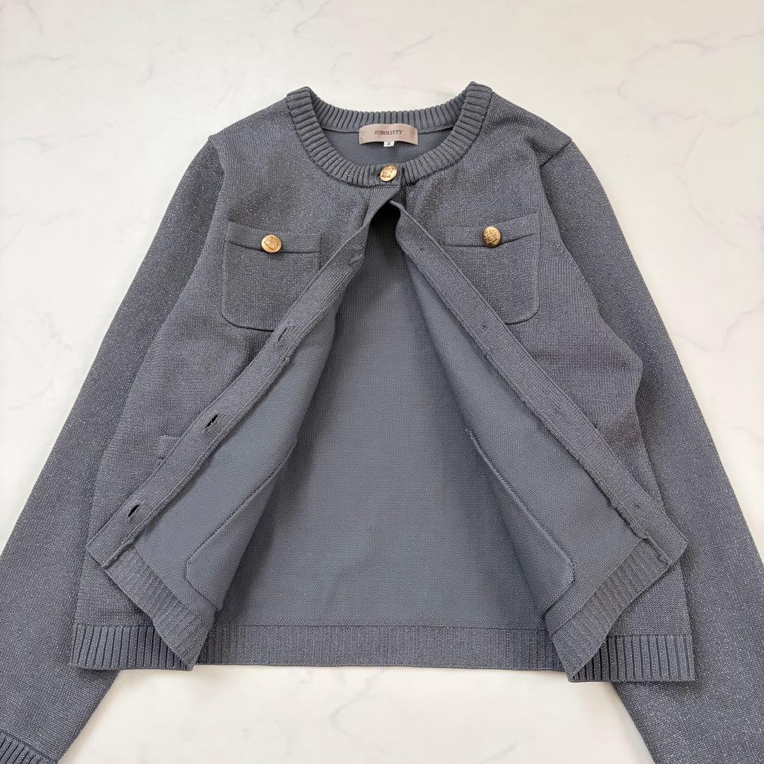 美品　JUSGLITTY 鹿沼さんコラボ　キラキラニットジャケット24SS