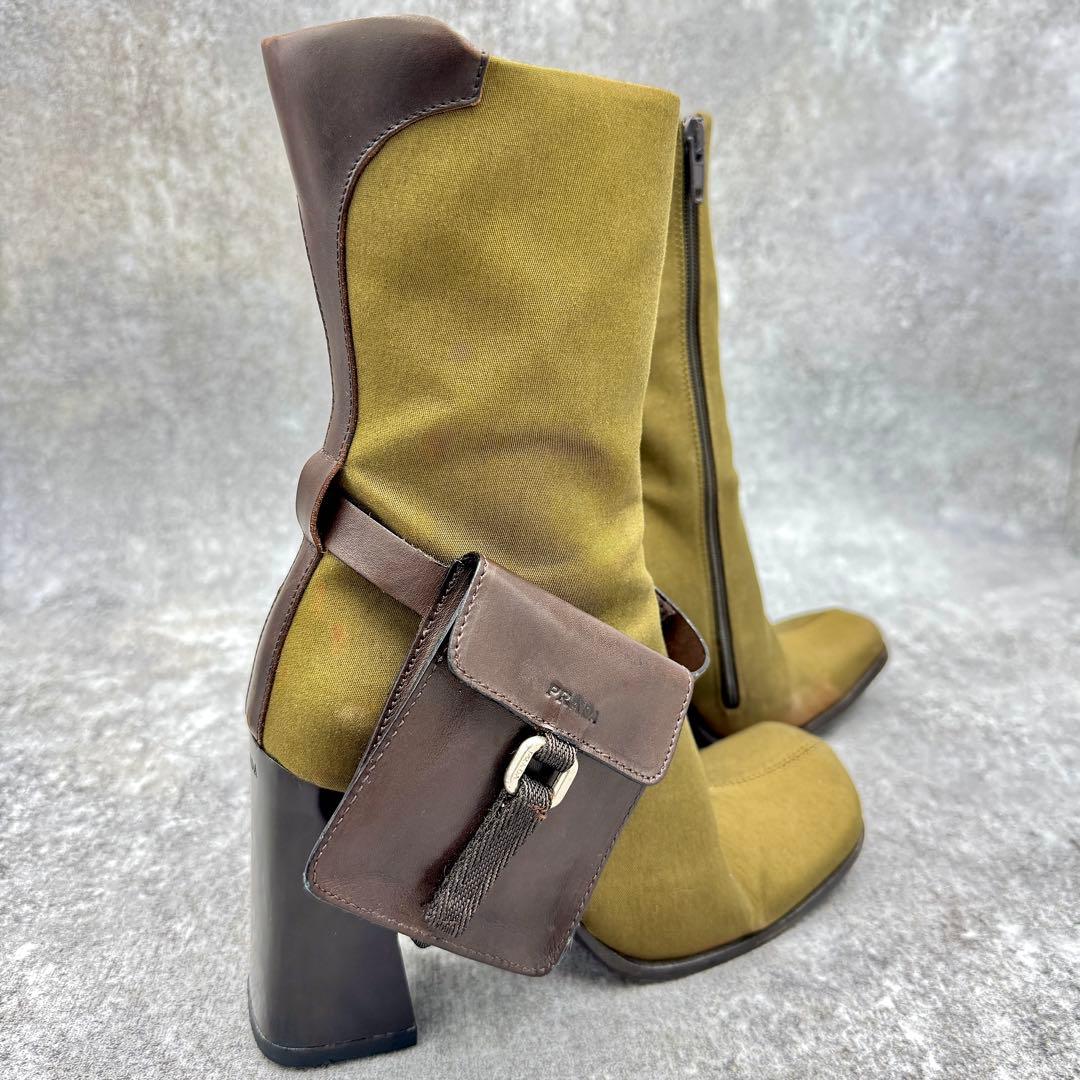 靴 PRADA FW99 DETACHABLE CARGO BAG BOOTS 36