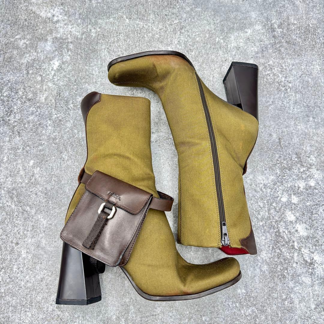 靴 PRADA FW99 DETACHABLE CARGO BAG BOOTS 36
