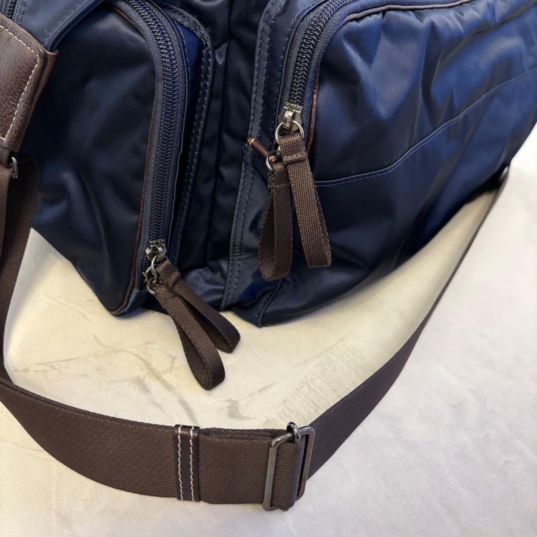 未使用級☆2way PORTER 吉田カバン ダッフルバッグネイビー紺革レザー