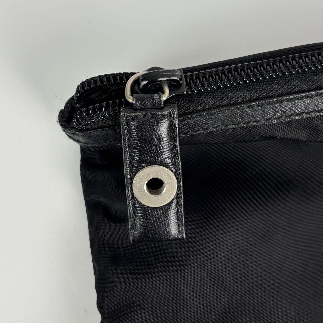 極美品 PRADA プラダ ボストンバッグ ナイロン×サフィアーノレザー