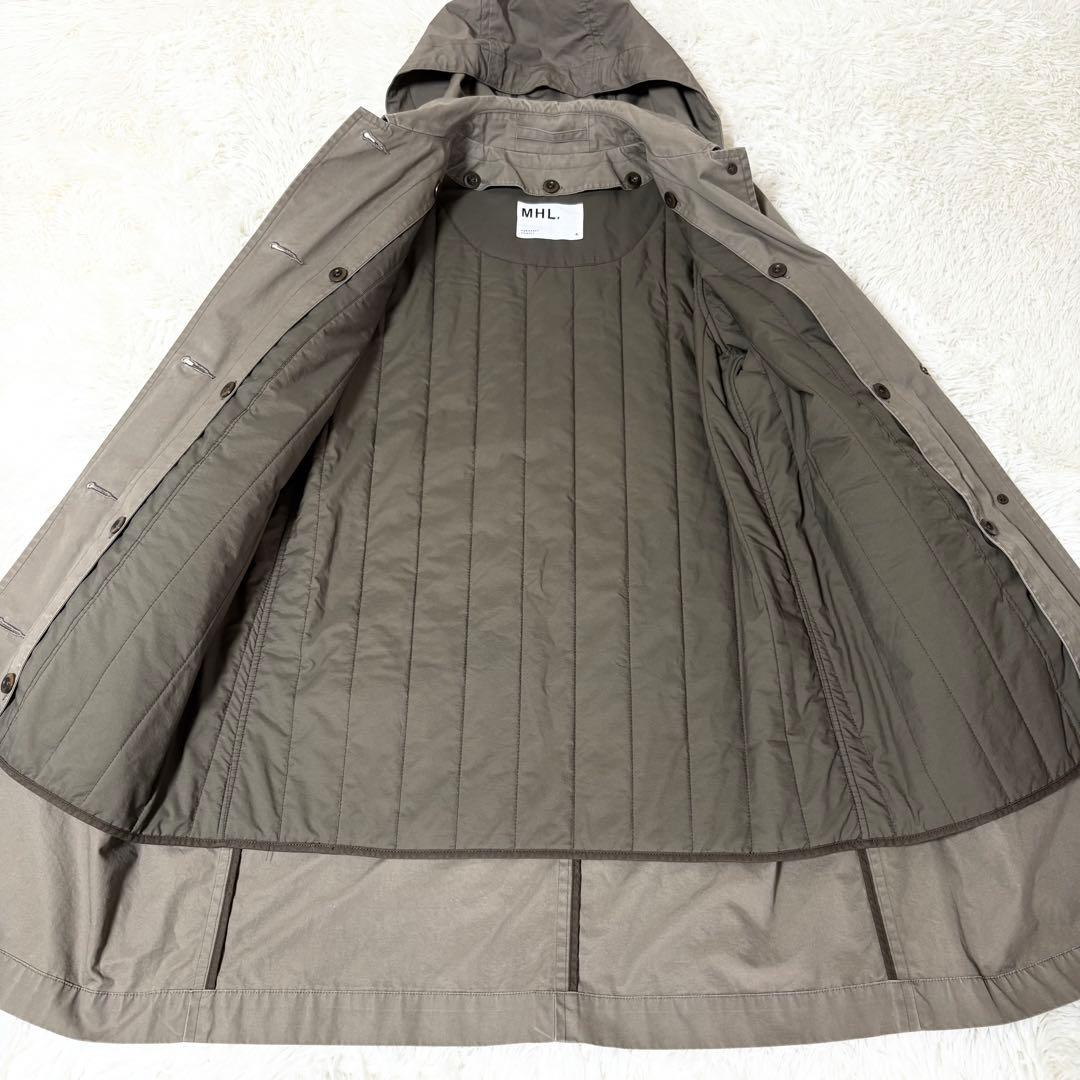 マーガレットハウエル MHL. ステンカラーコート ライナー フード付き カーキ
