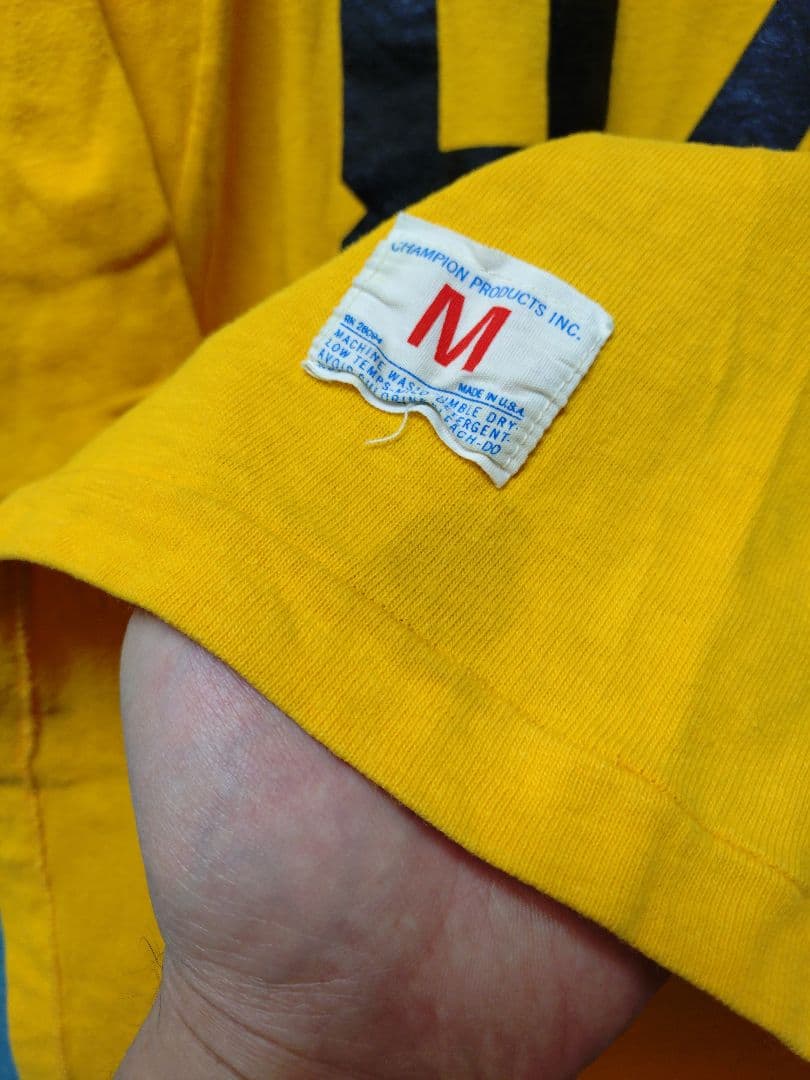 70s チャンピオン バータグ 綿100 フットボール Tシャツ M