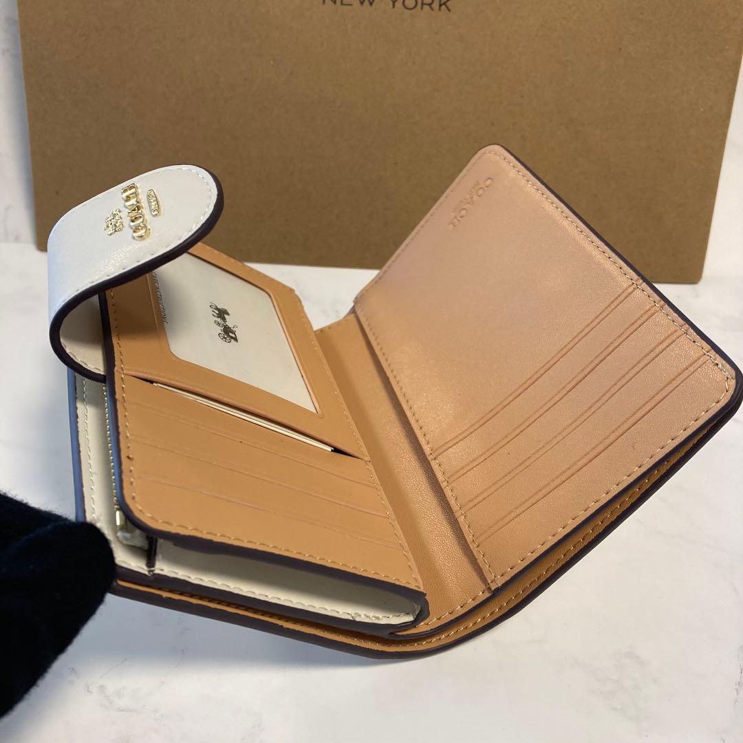 新品　COACH 長財布　コーチ　二つ折り財布　レディース メンズ ホワイト