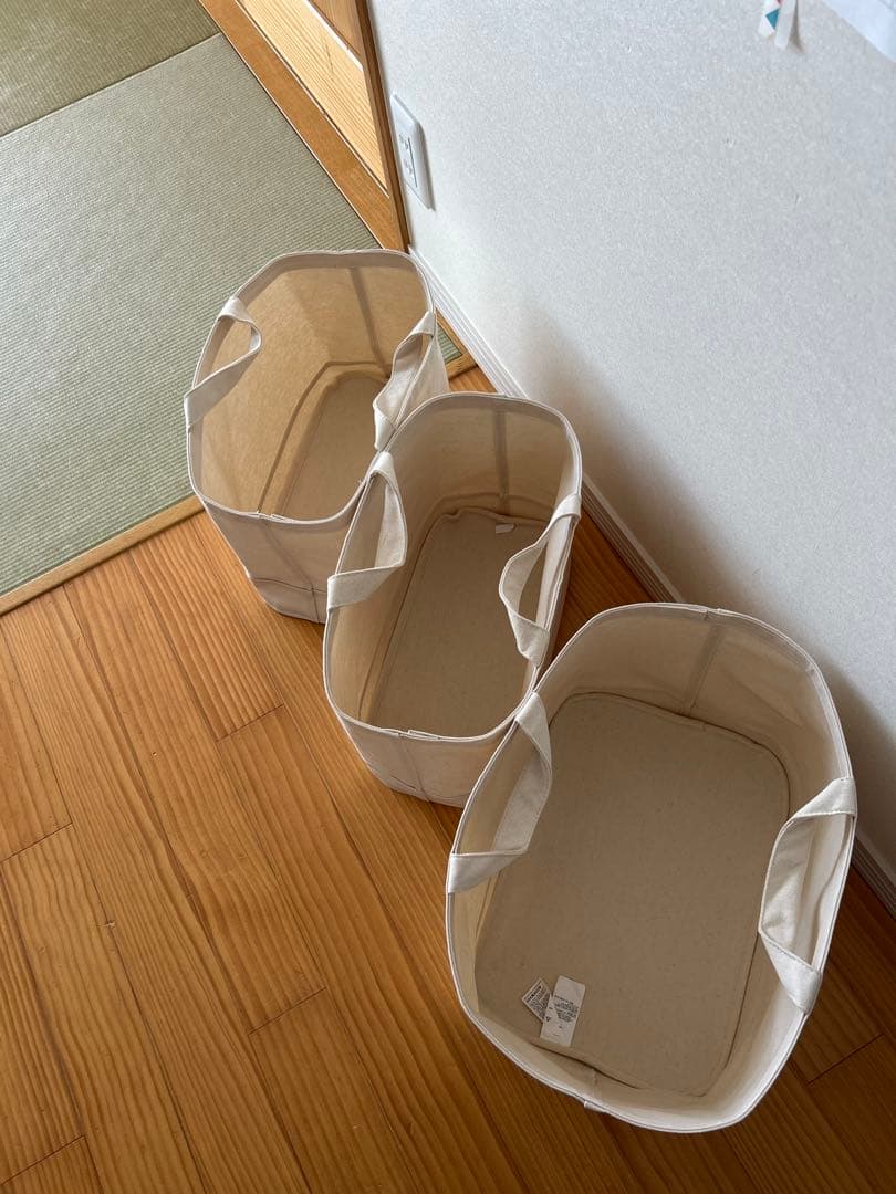 無印良品　持ち手付帆布収納バスケット