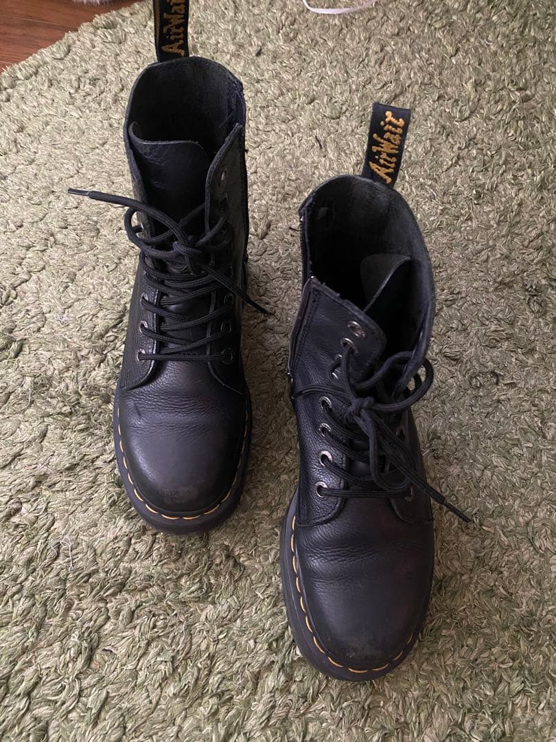 Dr. Martens ブラックハイカットブーツ厚底 24 cm 38EU
