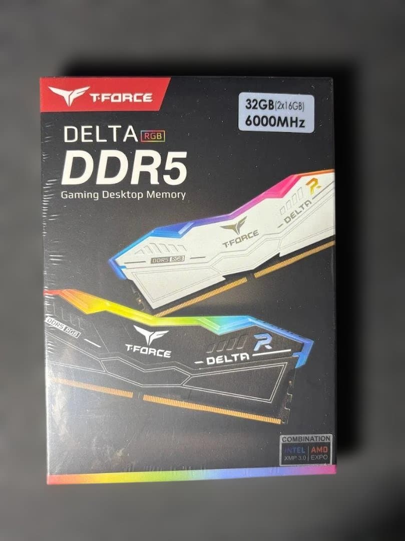 新品 T-FORCE RGB DDR5 32GB(16GB*2) 6000 白⑥