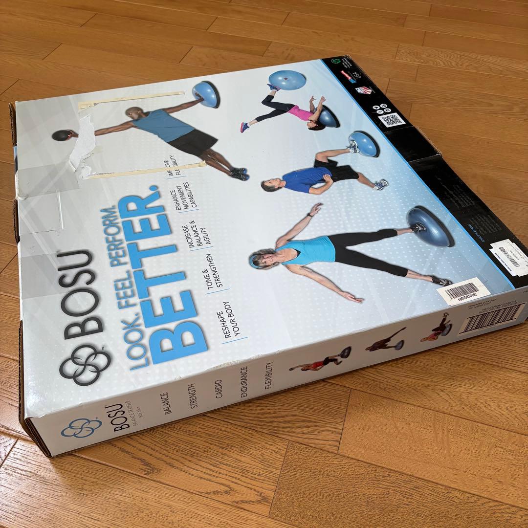 BOSU バランスボール 青 約65cm 箱、ポンプ、説明書付き