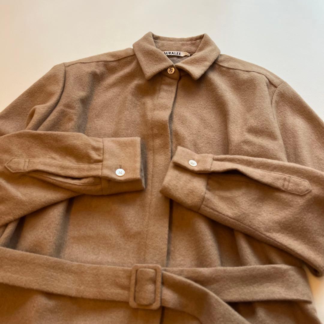 美品・希少✨オーラリー　キャメル100　ロングコート　ベルト　フレア　Aライン