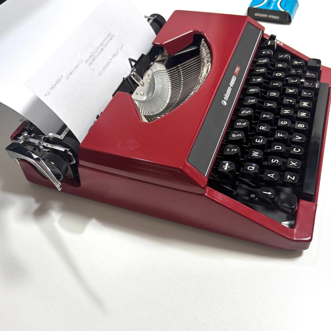 【美品】Silver-Reed 715 タイプライター 赤 【インクリボン付き】