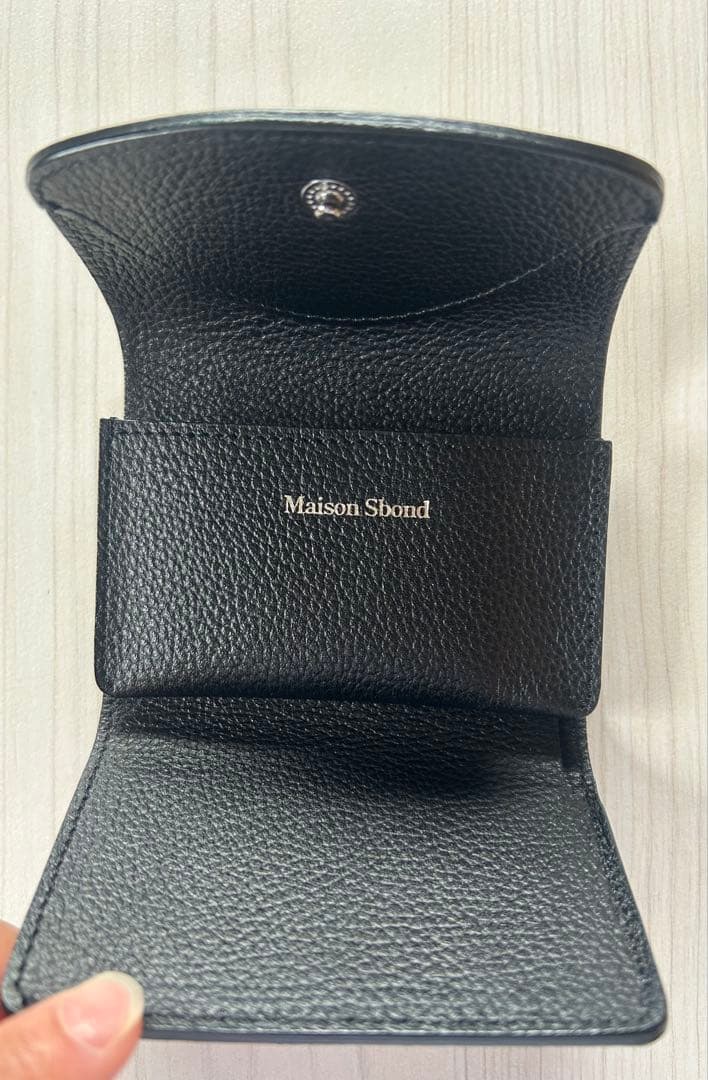 Maison Sbond ブラック 三つ折り財布　左きき用