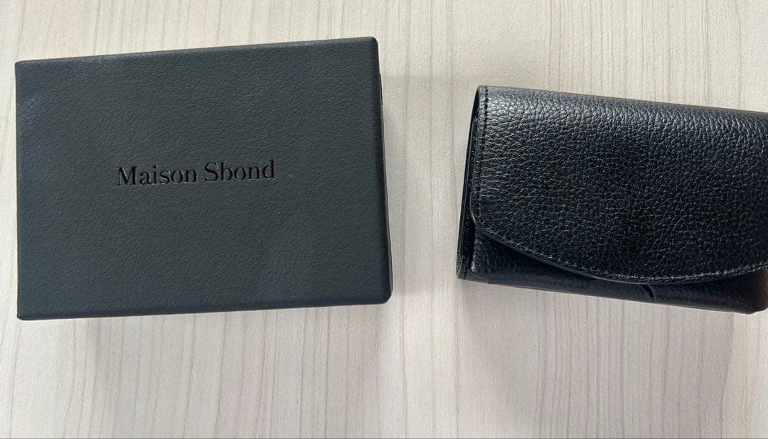 Maison Sbond ブラック 三つ折り財布　左きき用