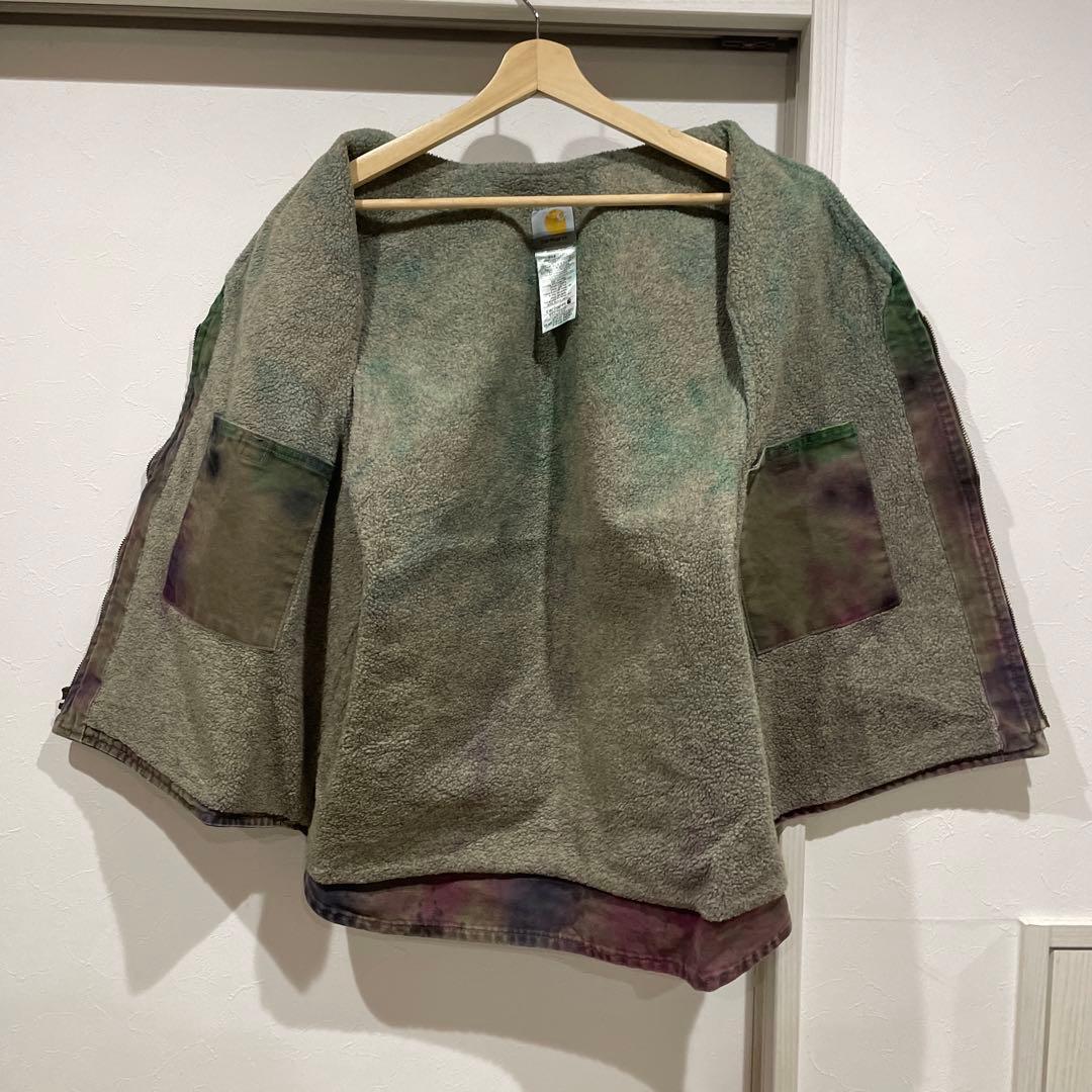 Carhartt ダッグベストジャケット クレイジータイダイカラー ボア