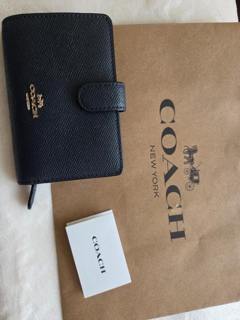 COACH コーチ クロスグレインレザー二つ折り財布