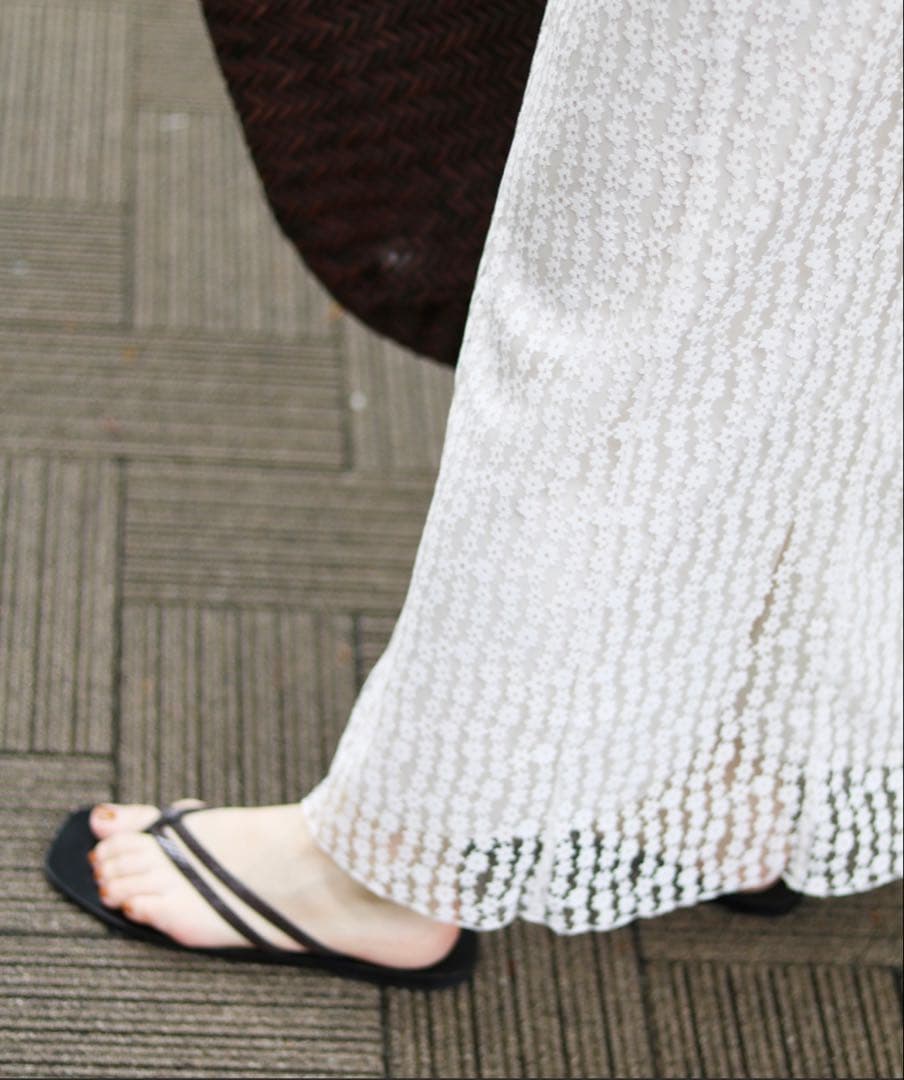 【極美品】IÉNA イエナ シアーフラワーレーススカート ホワイト 即日発送