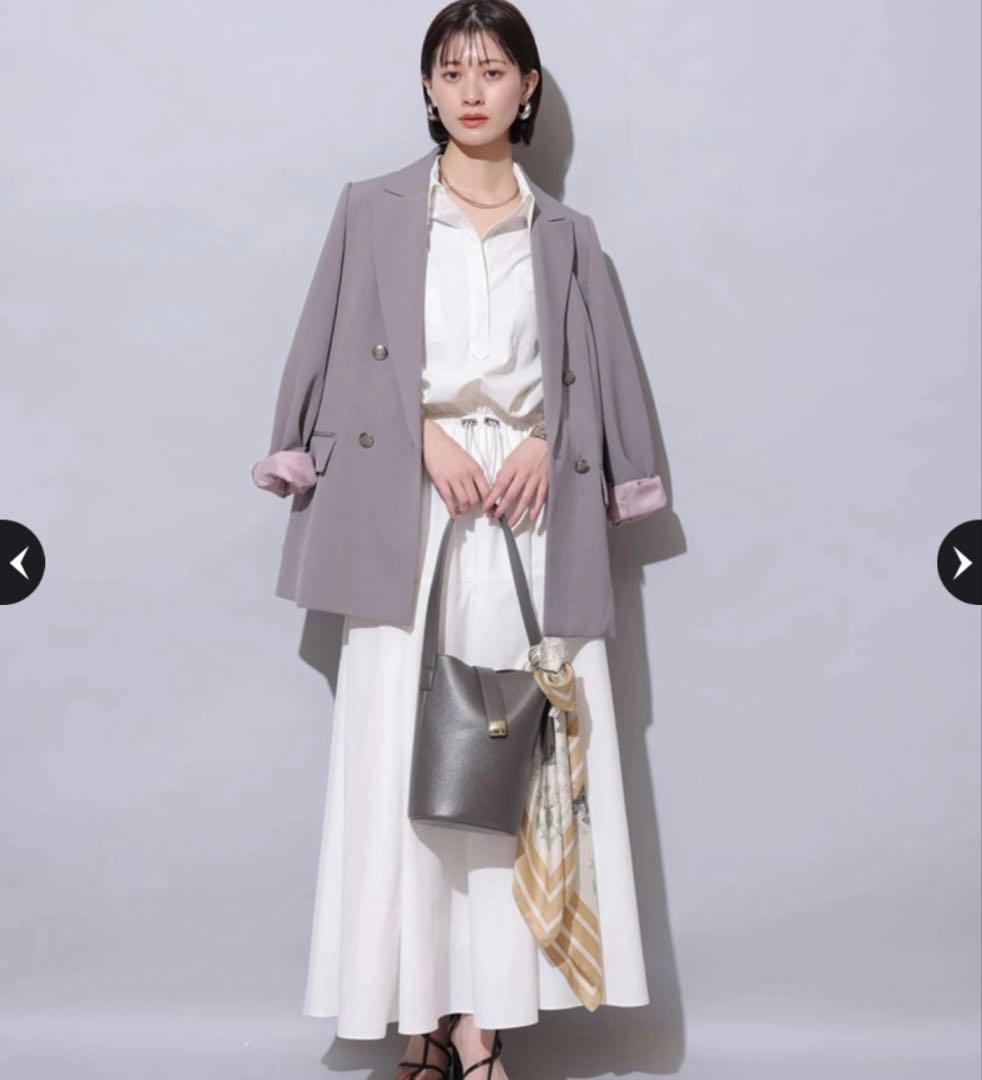 Arpege story W釦テーラードジャケット　ライトグレー　新品