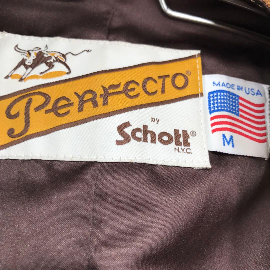 Schott 　ベスト　M　スエード　ブラウン　牛革