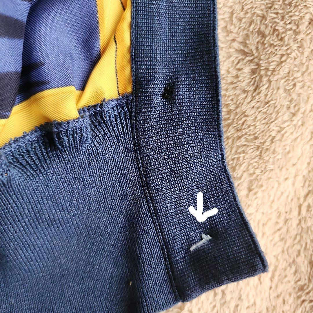 【HERMES】スカーフ柄カーディガン　ツイルレーヌ　ビンテージ　紺　エルメス