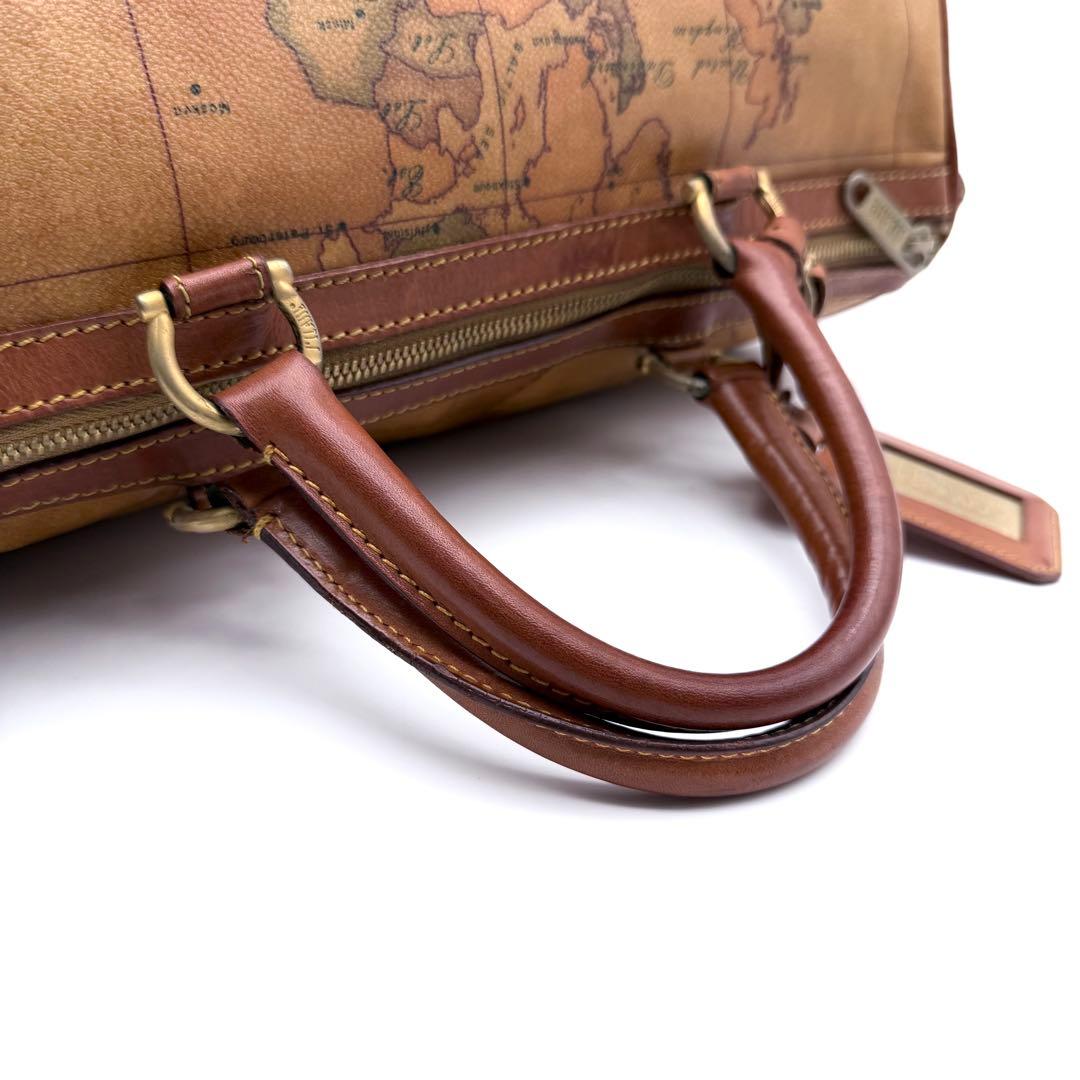 【良品】PRIMA CLASSE プリマクラッセ　地球　地図柄　ボストンバッグ