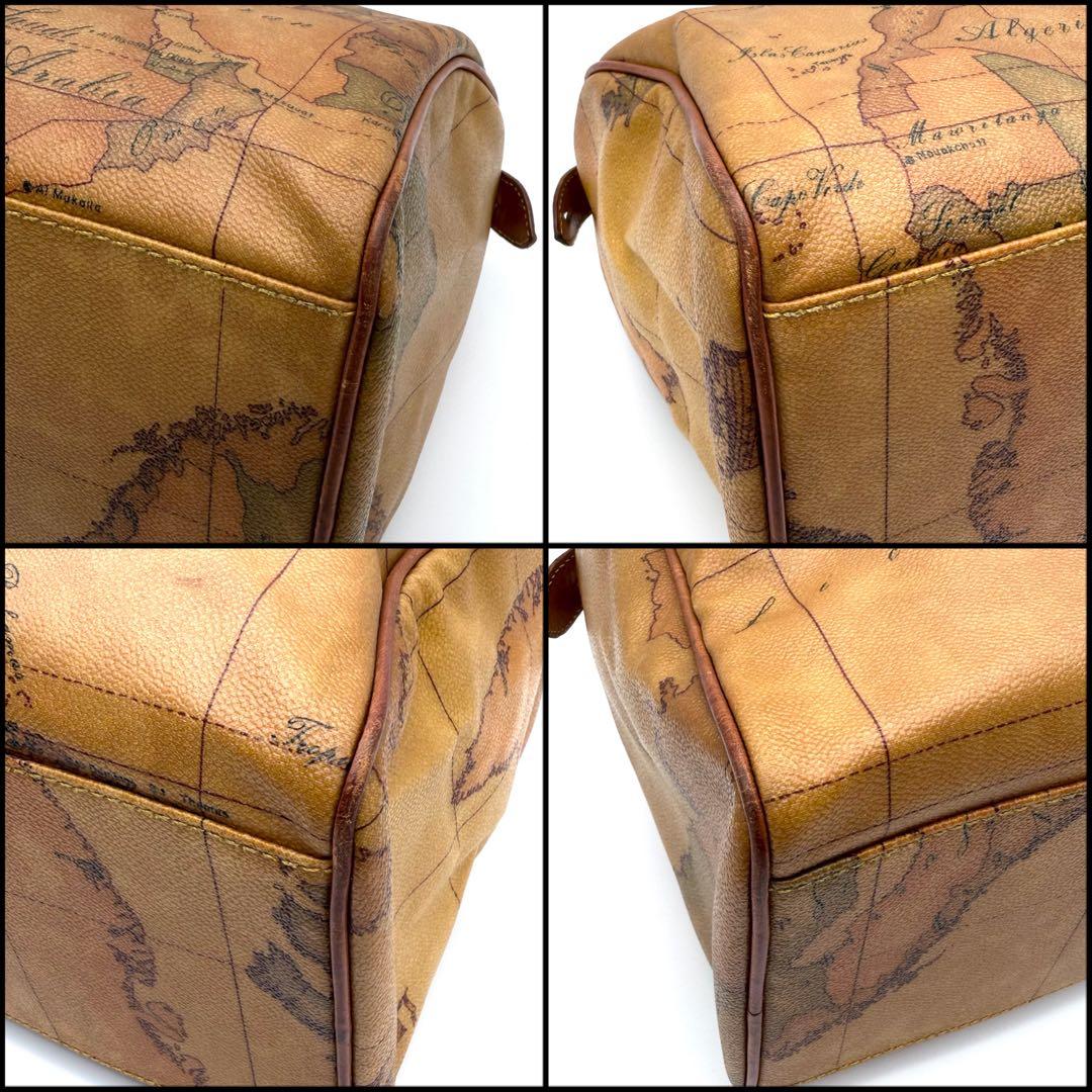 【良品】PRIMA CLASSE プリマクラッセ　地球　地図柄　ボストンバッグ