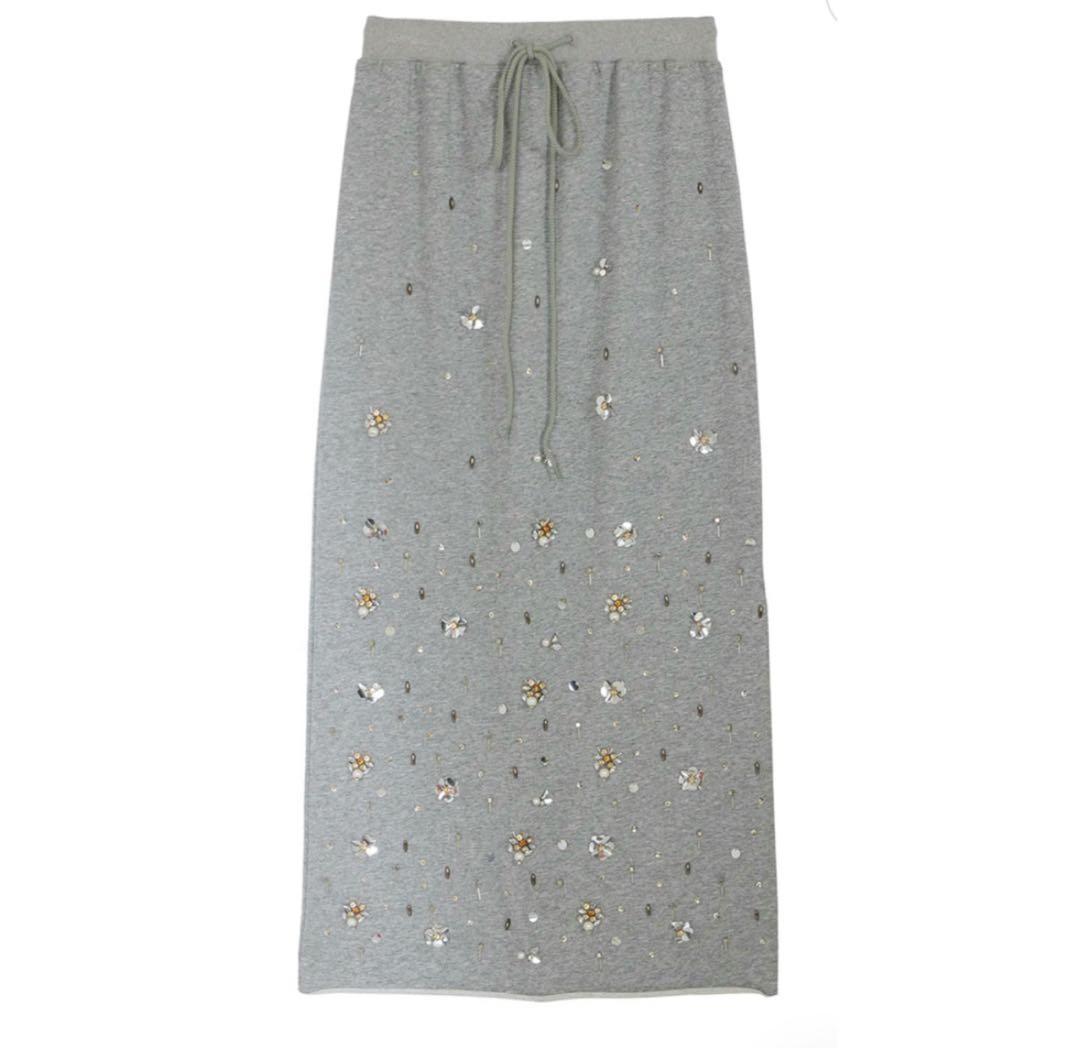 スカート AMERI BIJOU MOTIF SWEAT SKIRT S