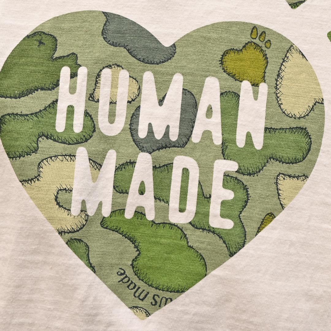 も*様 HUMAN MADE × KAWS 半袖 カモフラ ロゴ Tシャツ 2X