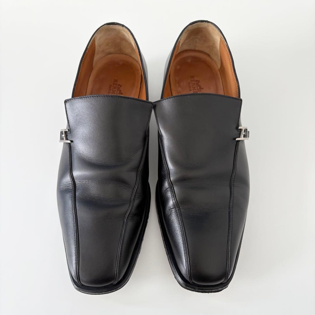 HERMES エルメス H金具ビジネスシューズ ローファー　39ハーフ