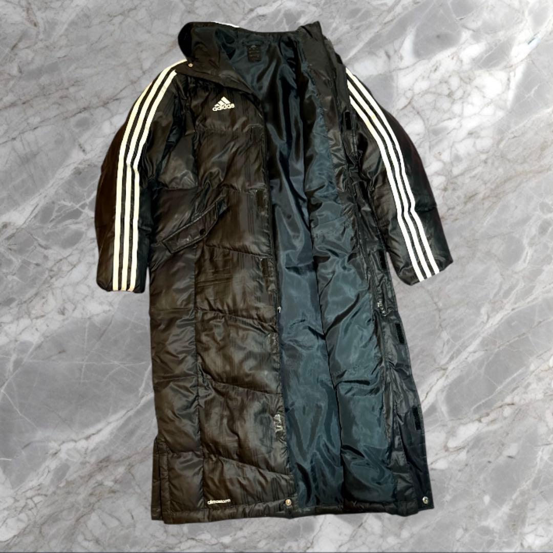 adidas アディダス ロングベンチコート フード ブラック メンズＭ
