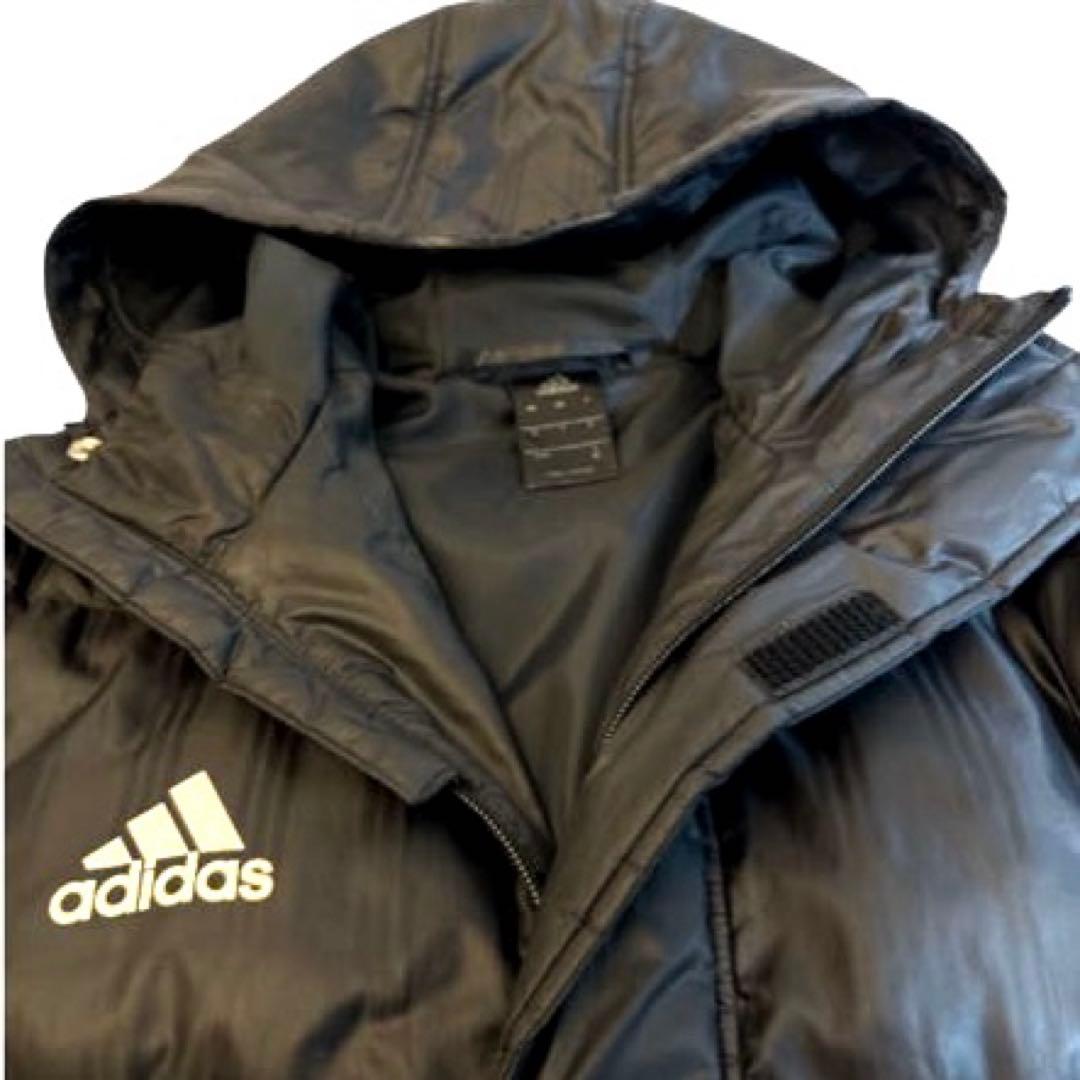 adidas アディダス ロングベンチコート フード ブラック メンズＭ