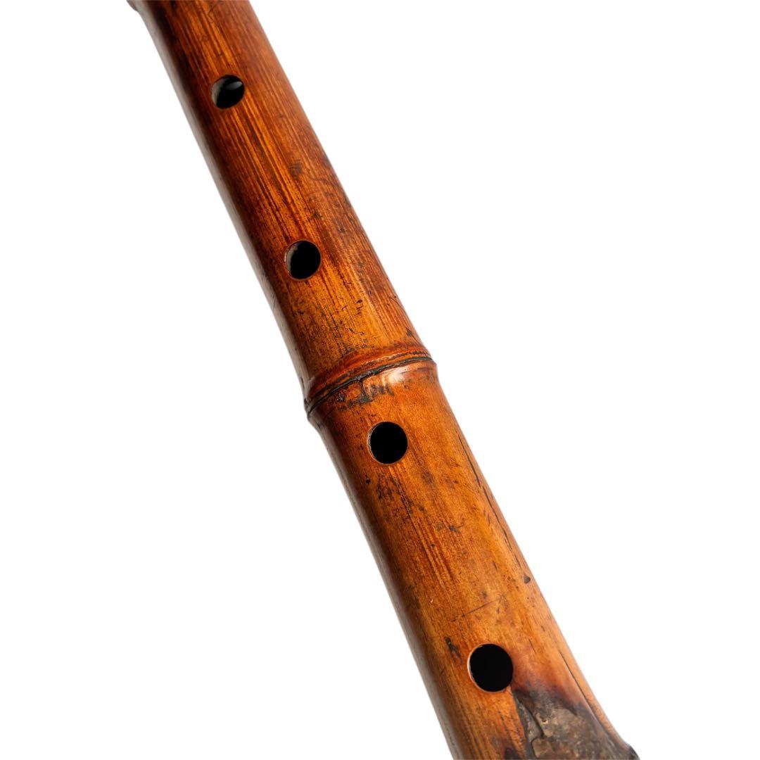 【在銘 松月】竹製 尺八 一本管 1尺8寸相当 全長54cm 和楽器