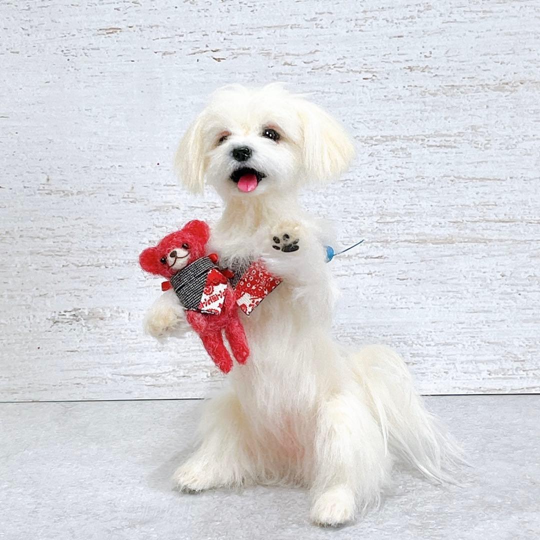 羊毛フェルト 犬 マルチーズ