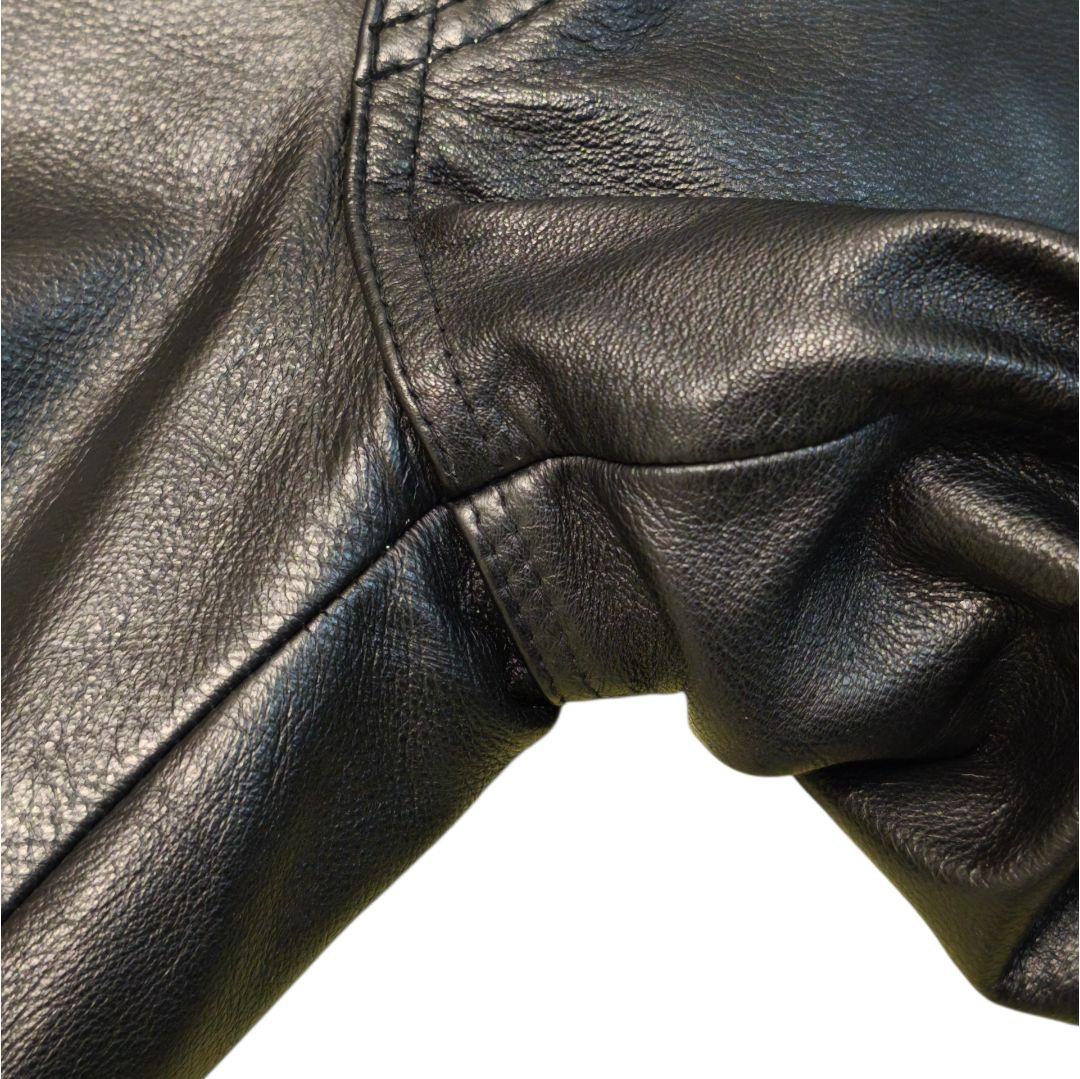 【美品】PRMS レザーパンツ 本革 牛革 黒 36