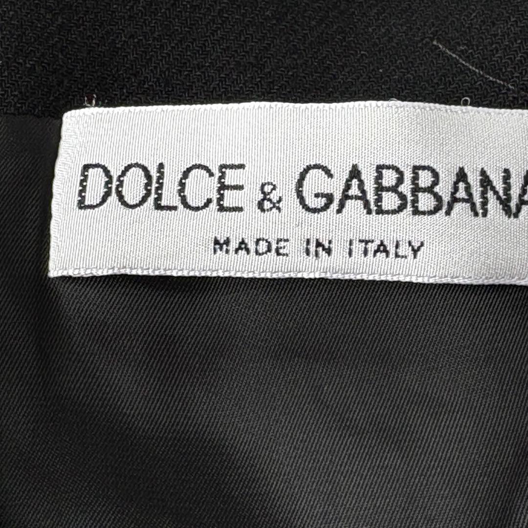 美品:D&G ドルガバ　ワンピース　ノースリーブ　ブラック　ウール　ロゴ裏地　M