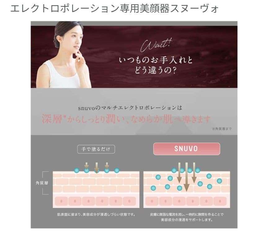 【美品】エレクトロポレーション専用美顔器 SNUVO