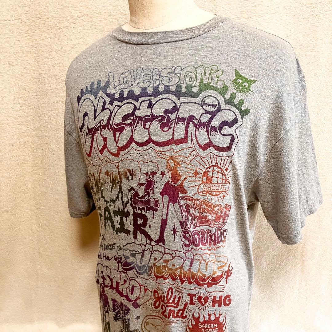HYSTERIC GLAMOUR グレー プリント ヒスガール ロンt
