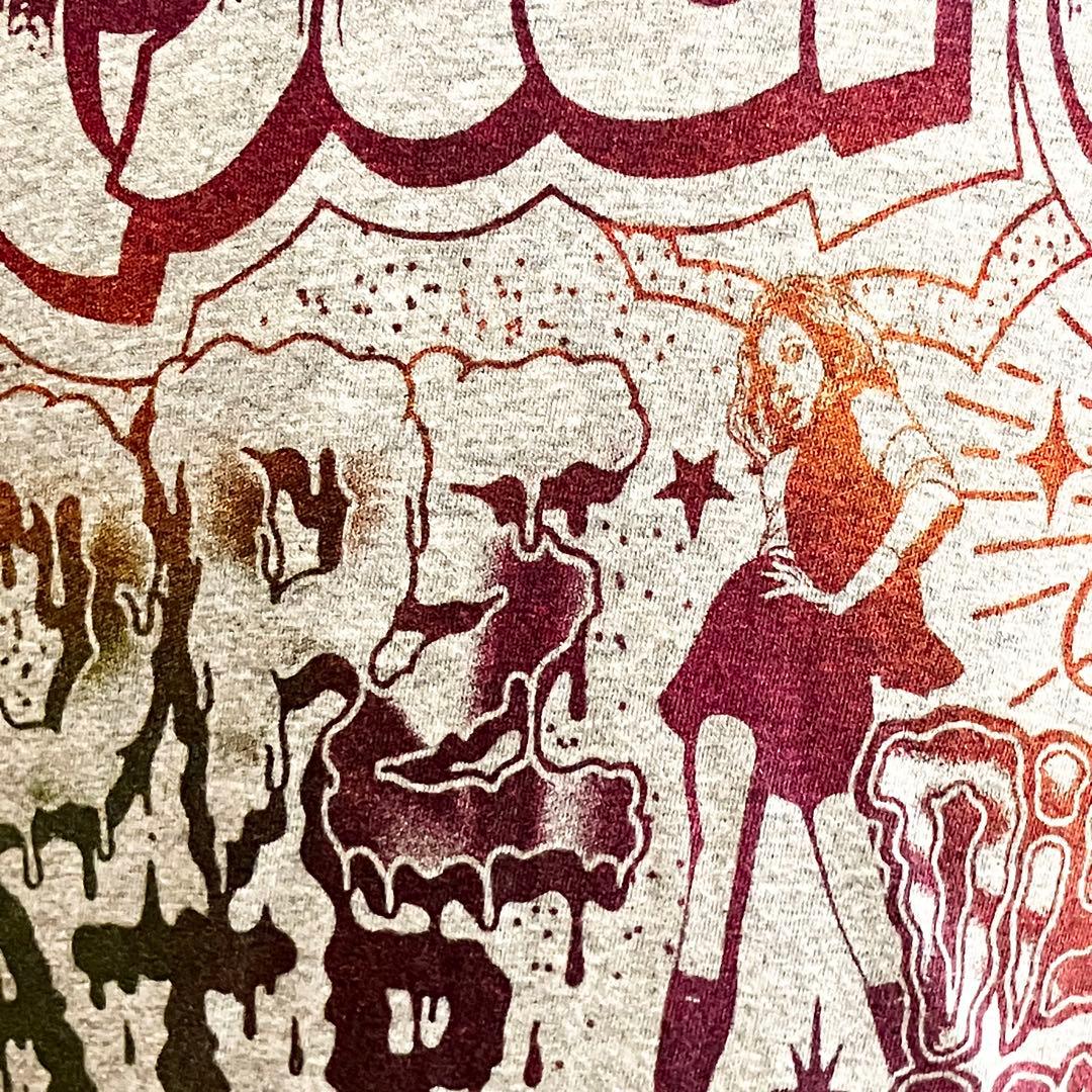 HYSTERIC GLAMOUR グレー プリント ヒスガール ロンt