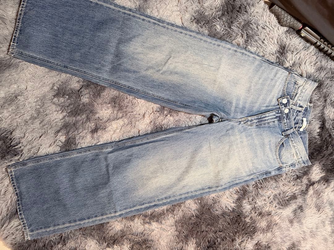 moussy CROSS WAIST WIDE ストレート　ダークブルー