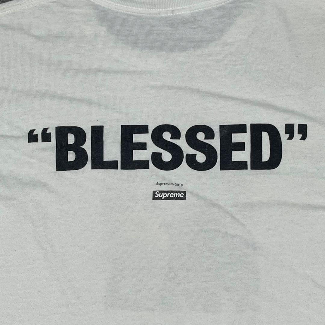 099 Supreme Tee White S “BLESSED” 2018