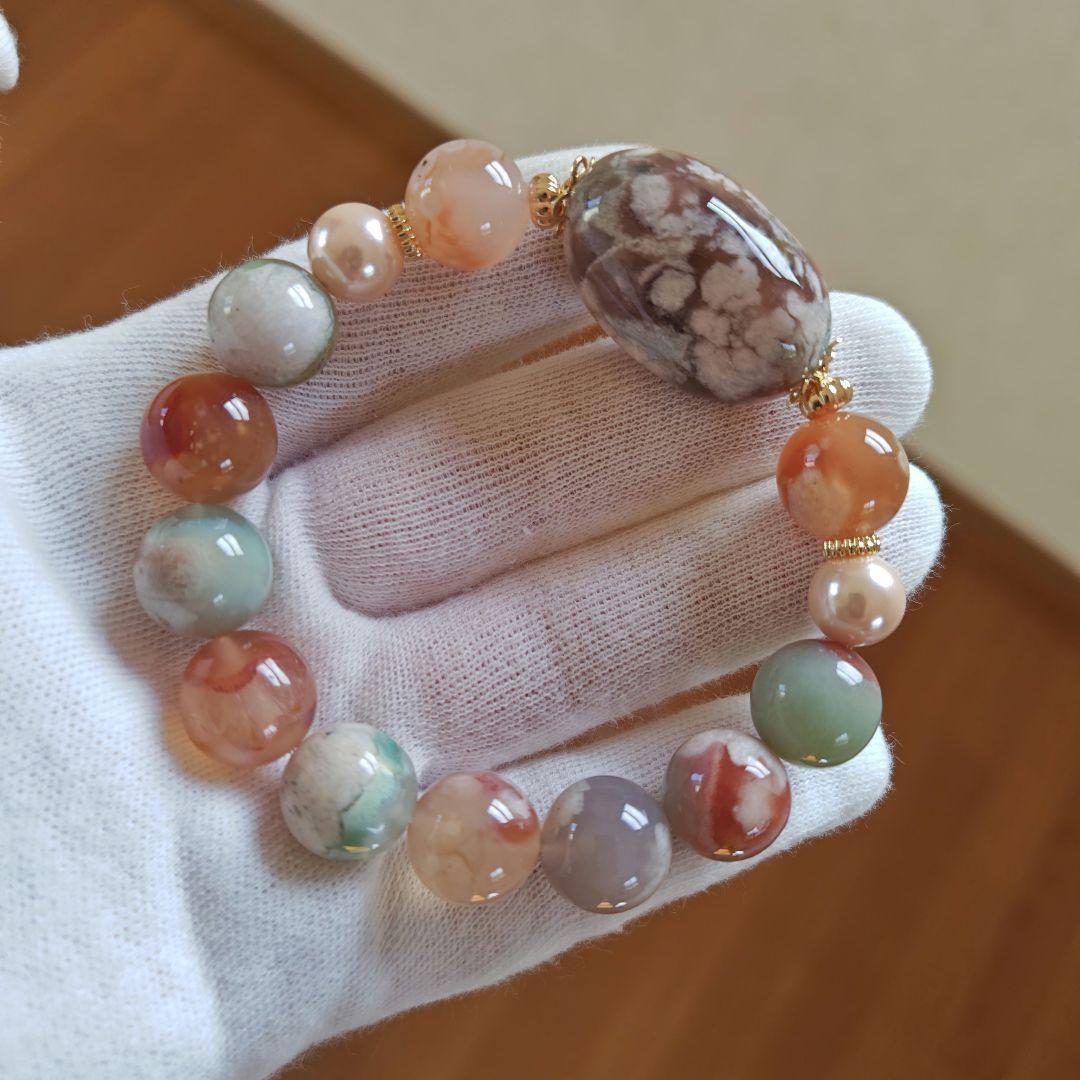 専用です♡新作♡グレー桜瑪瑙どんころ、桜瑪瑙、貝パール