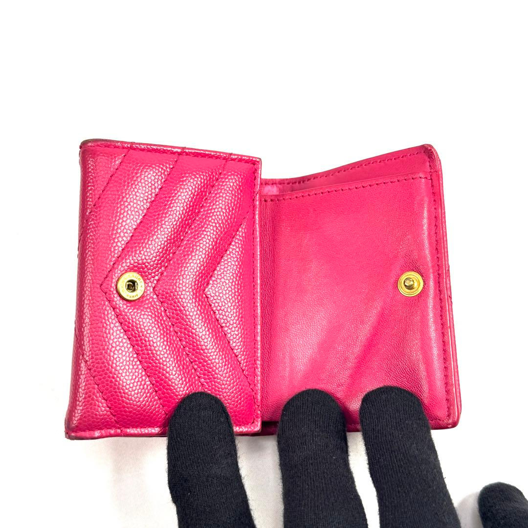 YSL イヴ・サンローラン カサンドラ 三つ折り財布 505118 YSLロゴ